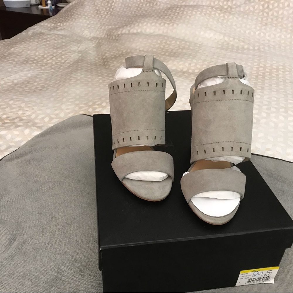 NWT  Joe’s Jean grey suede sandals in original packaging!
